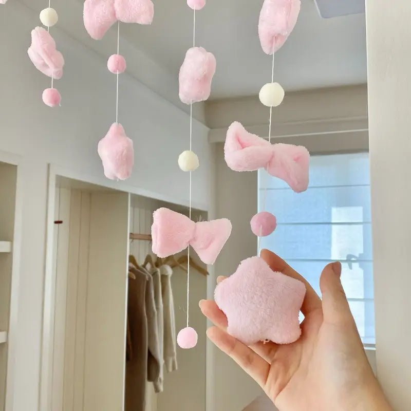 Knot Door Curtain Room Divider No Punching Heart Decor for Bedroom & Bay Window