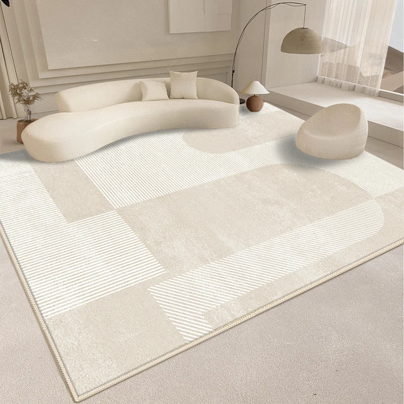 Modern Abstract Plush Floor Rug for Living Room & Bedroom - Thick Fluffy Carpet