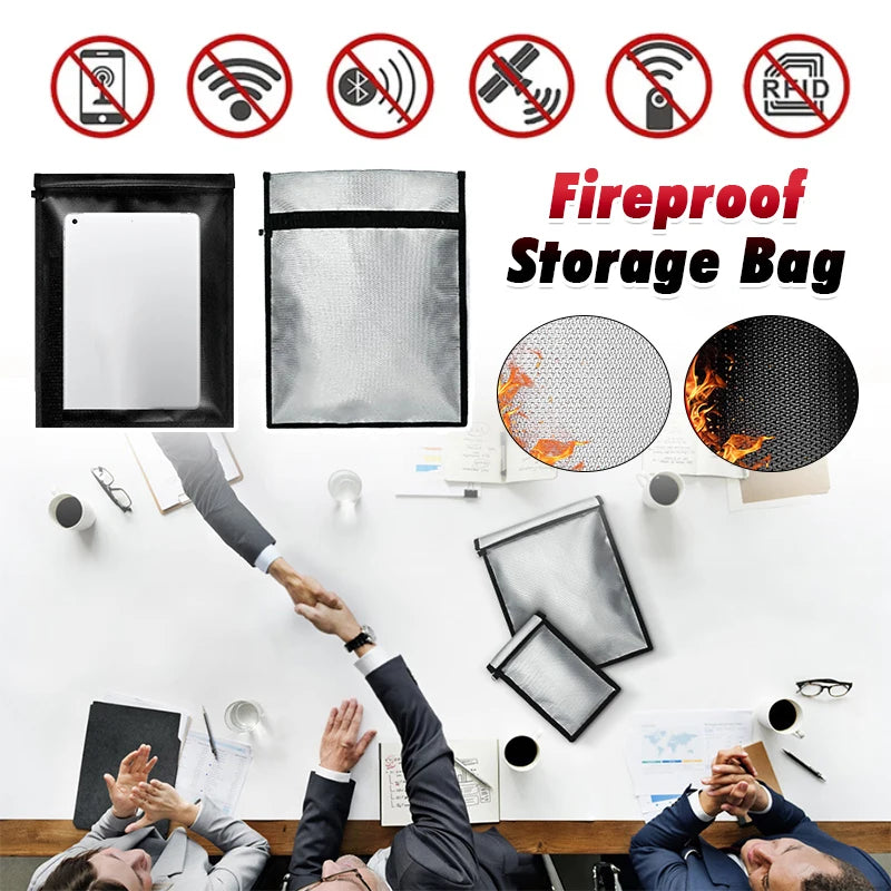 Fireproof Waterproof Faraday Signal Blocker Bag for Phones, Keys & Laptops