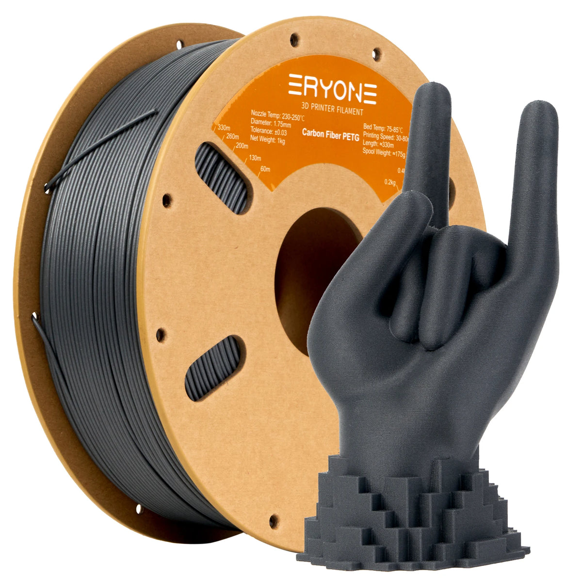 PETG Carbon Fiber 1KG Filament for 3D Printing - High Toughness, 1.75mm Diameter
