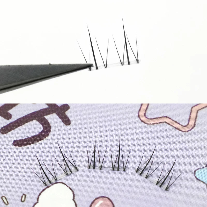 False Eyelash Segments 10 Rows 5-7mm Natural Lower Lashes Makeup Tool