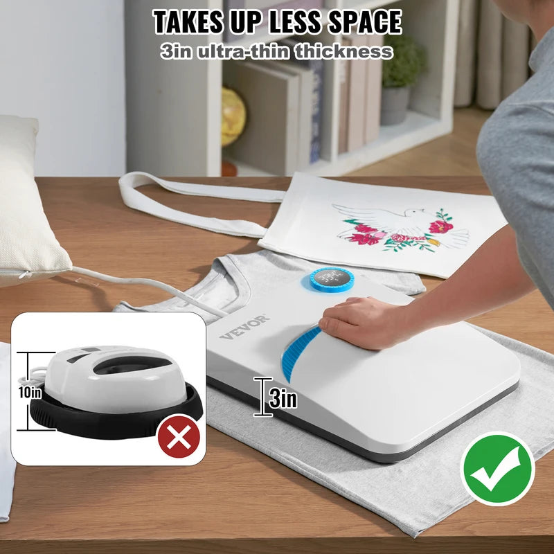 Portable Heat Press Machine 9x9/12x10 Inch for DIY Shirt Printing Sublimation Transfer