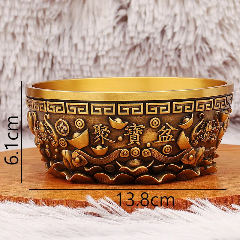 Decorative Copper Ruyi Cornucopia Bowl for Home & Shop Blessing Gifts - 1Pc