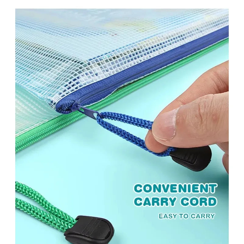 Large Capacity Zipper Folder for A4 A5 Documents - Office & School Storage Organizer