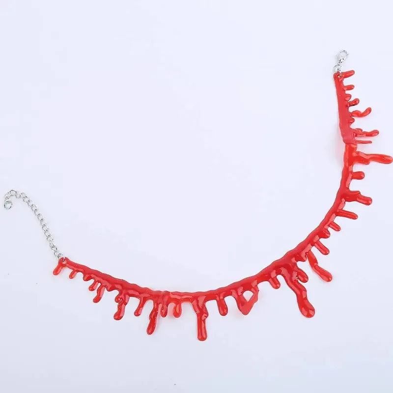 Halloween Bloody Dripping Necklace Horror Vampire Choker Cosplay Accessory