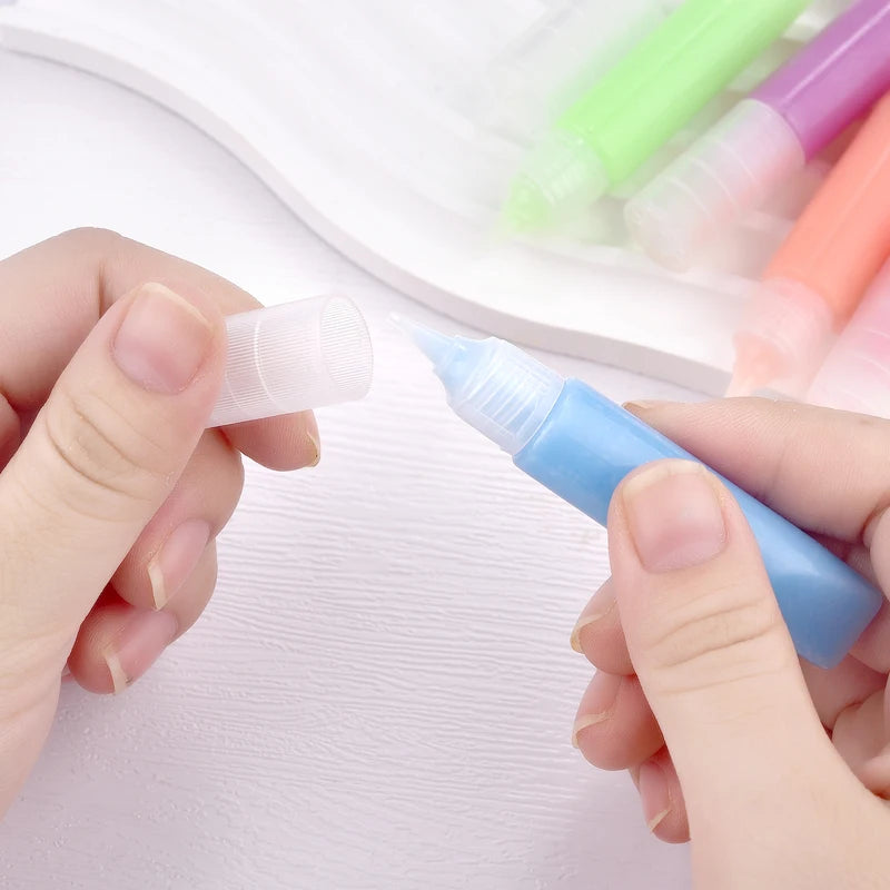 Mini 6ml Fluorescent Acrylic Paint Set - Glow in Dark Watercolor for Art & Party