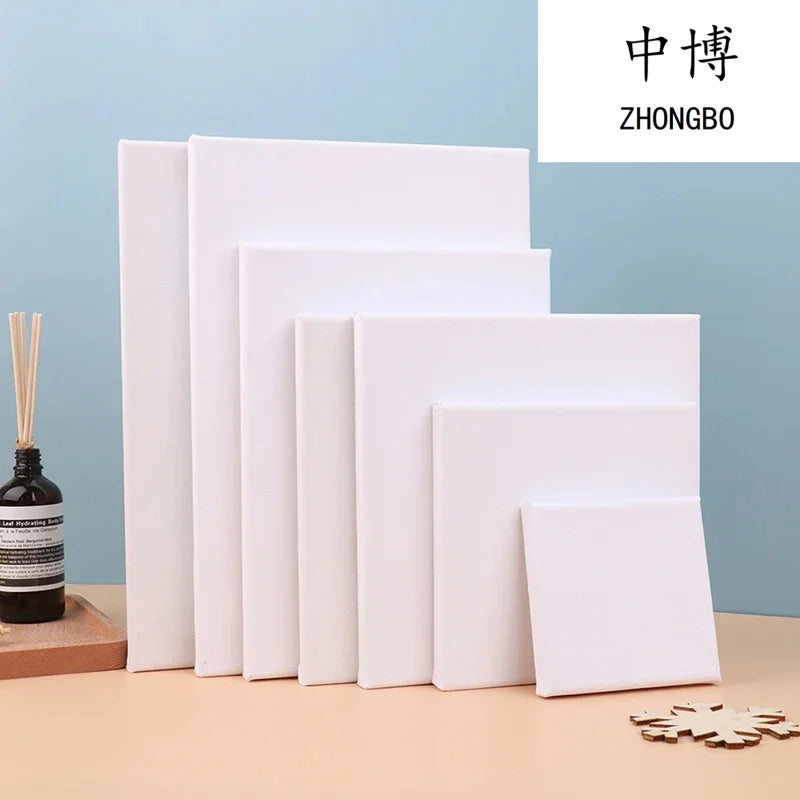 2-Piece Square Artist Canvas for Oil, Acrylic & Watercolor Painting - White