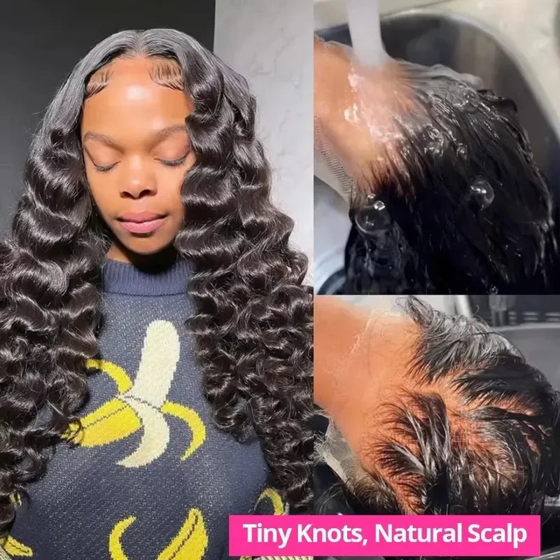 Deep Water Wave Human Hair Wig 13x6 Lace Front Curly Wig for Women