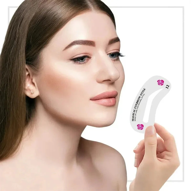 24 Styles Eyebrow Templates Set - Shaping Mold Makeup Tool Kit for Women