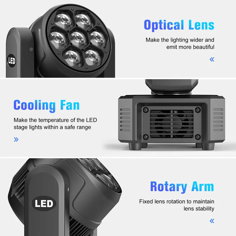 300W Moving Head DJ Stage Lights with DMX & Sound Activation for Events