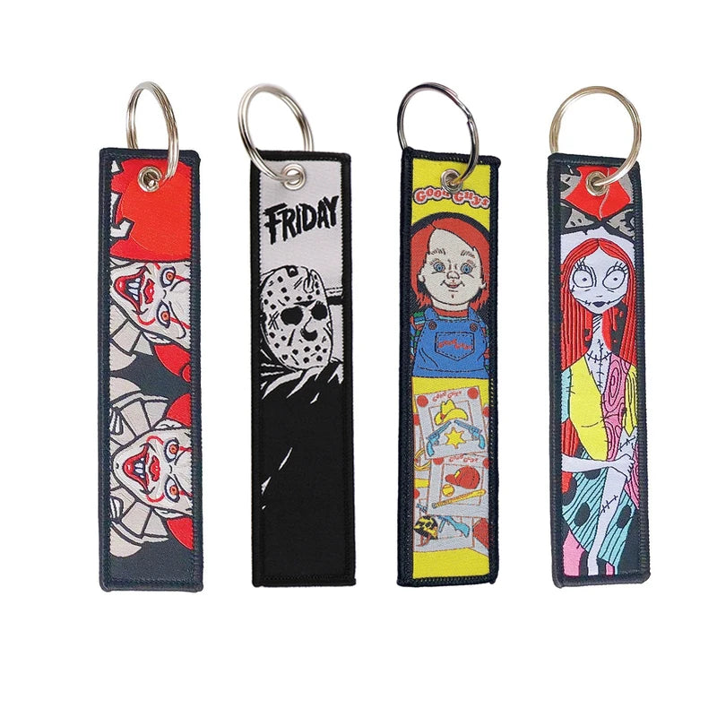 Halloween Horror Movie Embroidery Key Holder for Motorcycles & Car Keys