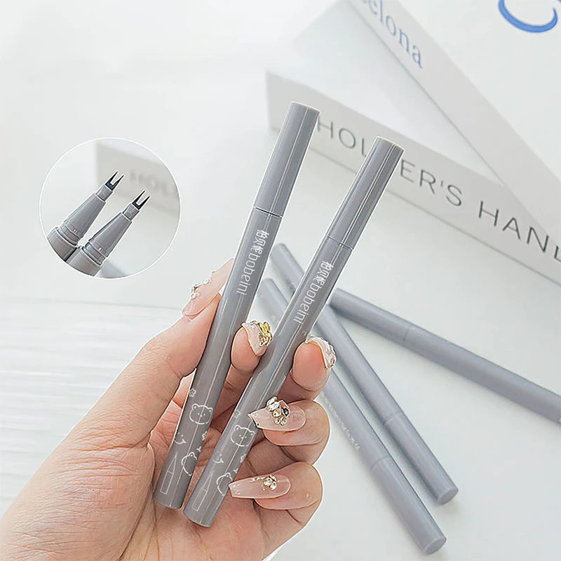 Double-Claw Eyeliner Pen Waterproof Smudge-Proof Liquid Eyeliner for Upper & Lower Lashes