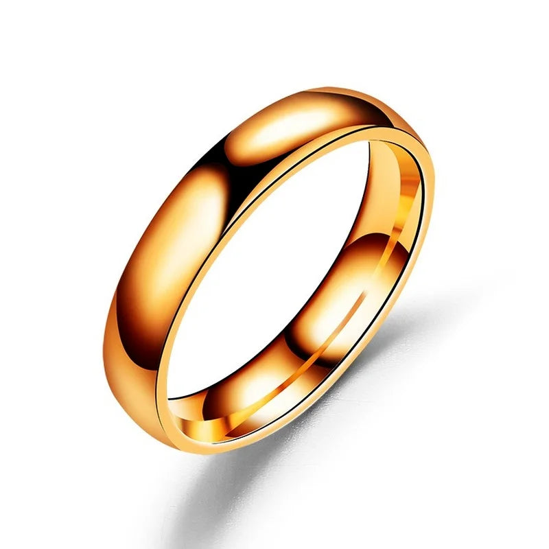 Titanium Wedding Ring Men Women 4mm 6mm High Polished Allergy-Resistant Jewelry