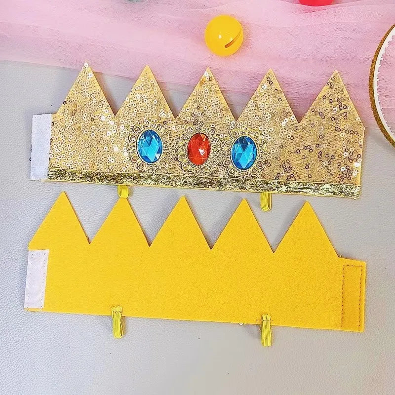 Peach Princess Crown Headband for Cosplay Halloween Party Girls Role Play Accessories