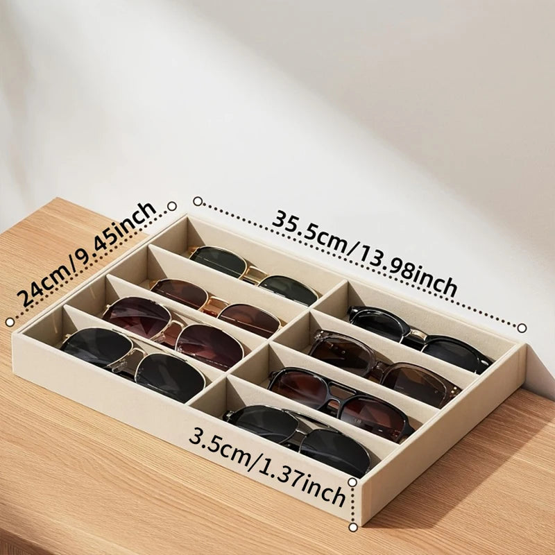 Multi-Compartment Jewelry Organizer Tray for Glasses, Watches & Accessories