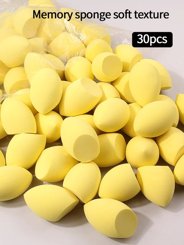 30pcs Makeup Sponge Blending Egg Set - Multicolor, Latex-Free, Suitable for Liquid, Cream & Powder