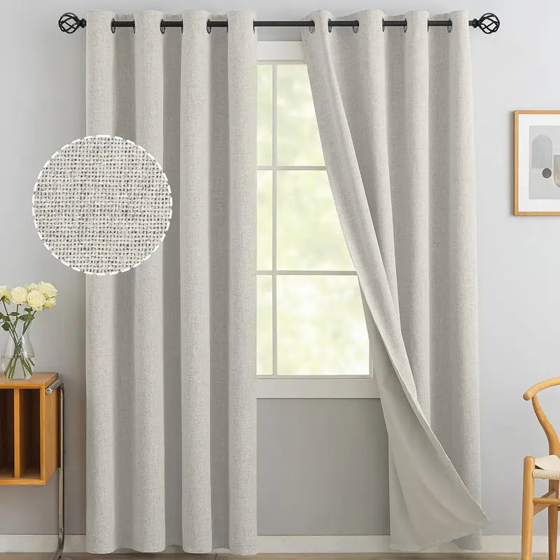 Blackout Window Curtains 350cm Height Solid Color Drapes for Living Room & Bedroom