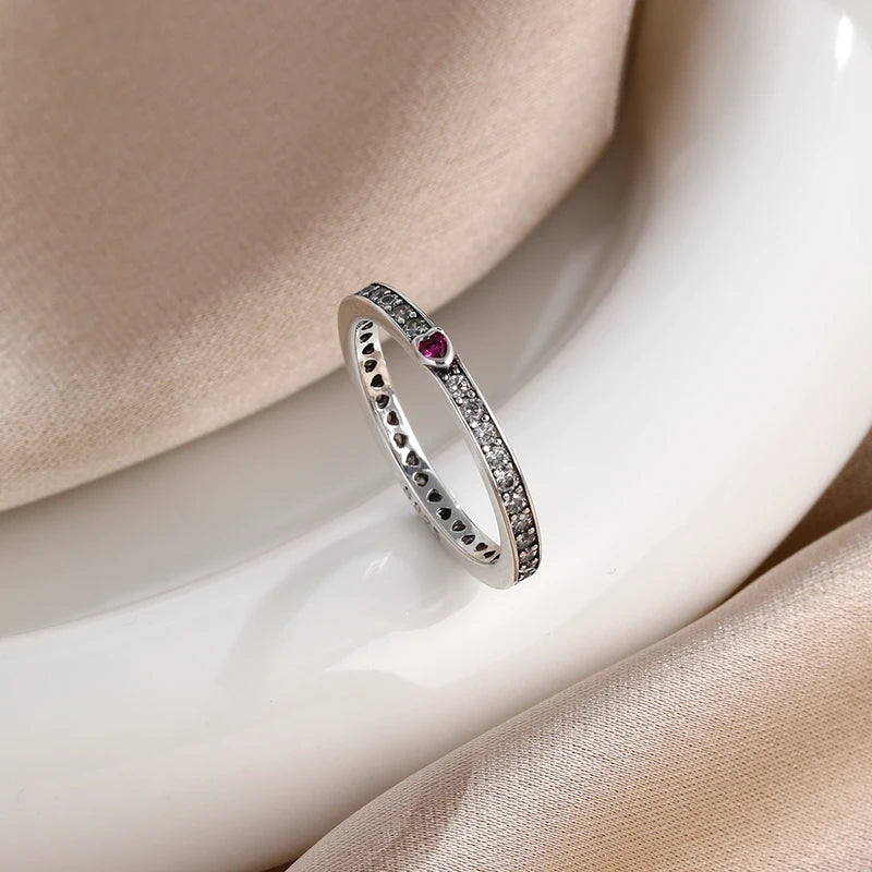 Elegant Silver Heart Moon & Star Ring for Women - Size 6-9, Luxury Jewelry