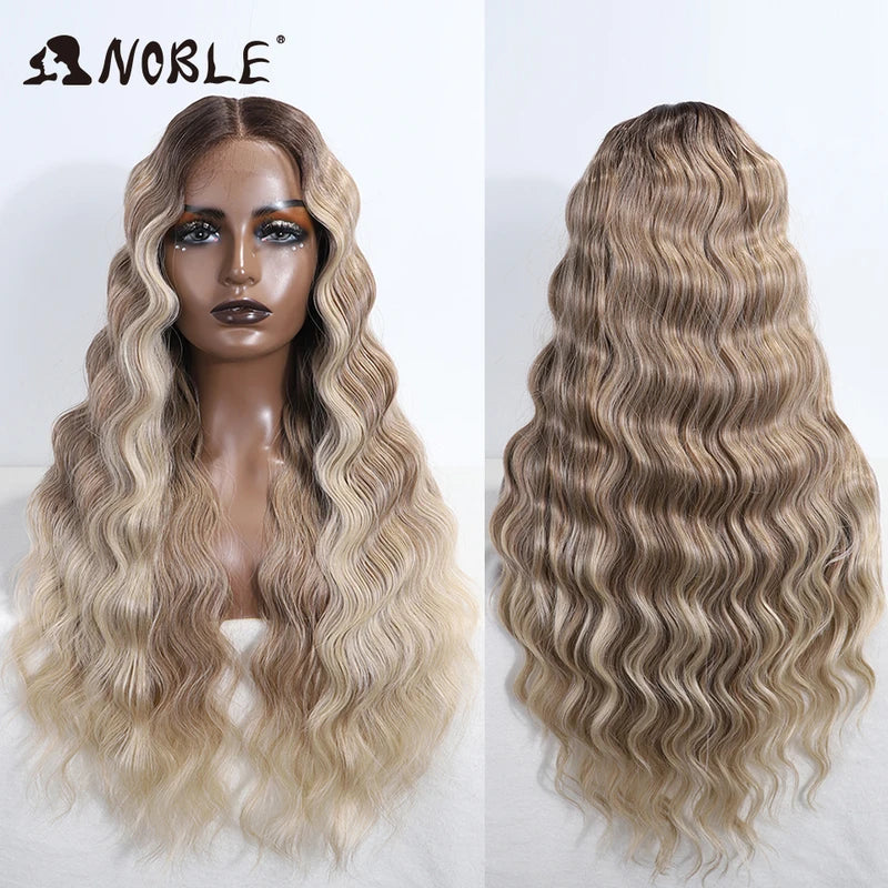Wavy Lace Front Wig for Women 28 Inch Body Wavy Synthetic Cosplay Hair