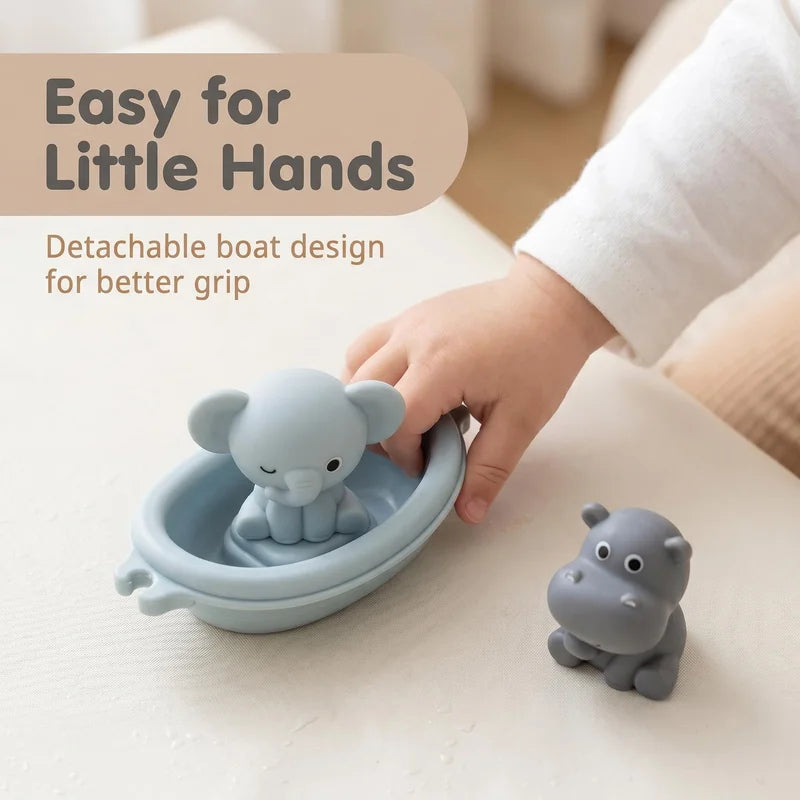 Silicone Baby Bath Toys Set - Sensory Water Play for Toddler Bathtub, Pool & Shower