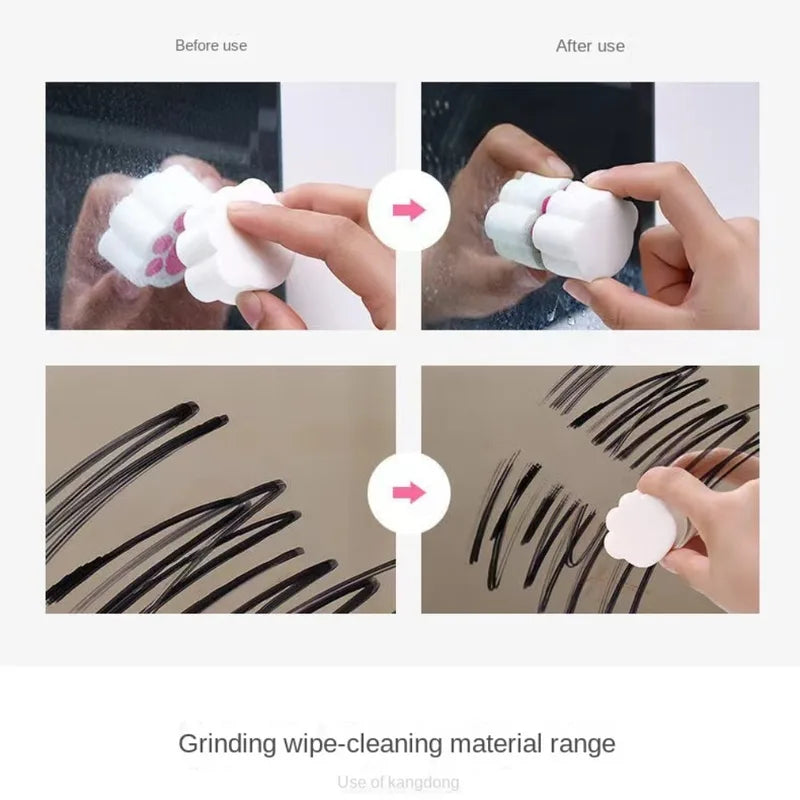 Cat's Paw Shaped Magic Sponge Glass Cleaner for Mirrors & Surfaces