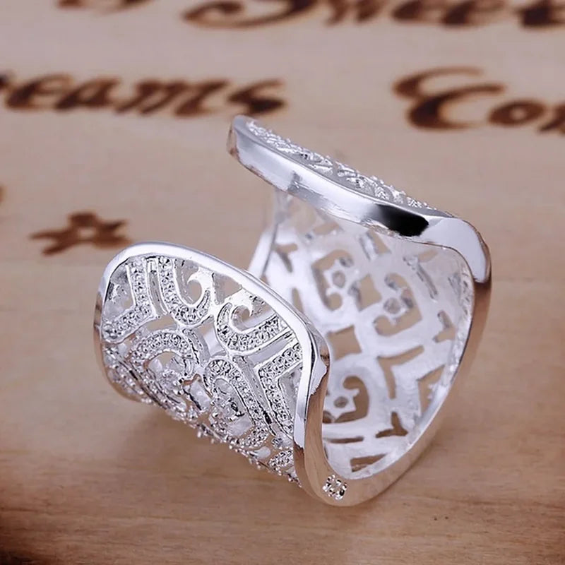 925 Sterling Silver Wedding Ring for Women - Crystal Noble Charm Jewelry