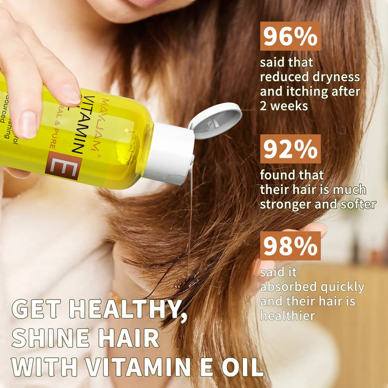 Natural Vitamin E Oil for Skin Hair Nails Moisturizing Brightening 118ml 236ml
