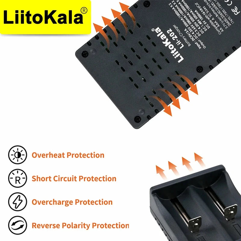 Universal Battery Charger for Li-ion and NiMH Batteries, 18650, 14500, 26650 & More