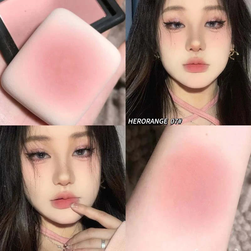 Monochrome Matte Blusher Palette - Waterproof Natural Cheek Color for Face Makeup