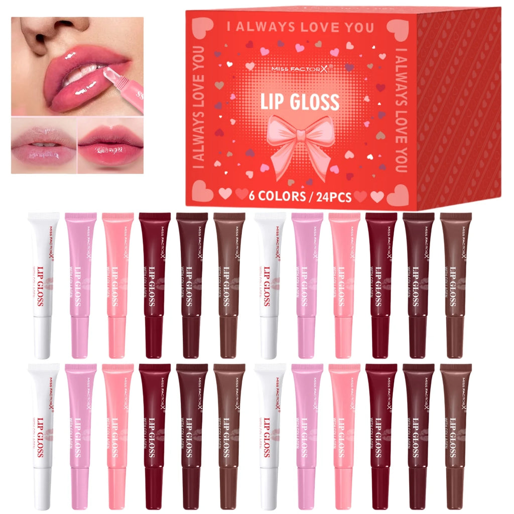 24-Piece Lip Gloss Set with Long-Lasting Moisturizing Lip Colors – Perfect Gift for Women