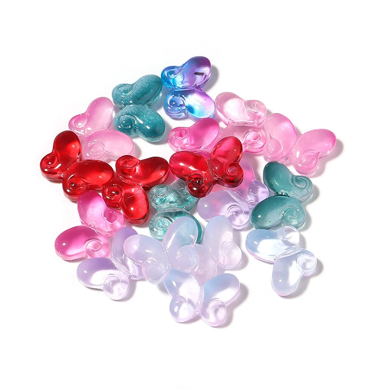 50pcs Butterfly Glass Beads for Jewelry Making - Lampwork Czech Loose Beads