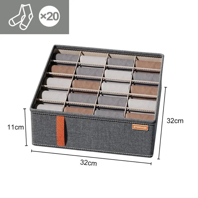 Clothes Storage Box Drawer Organizer for Socks, Underwear, Ties & Accessories
