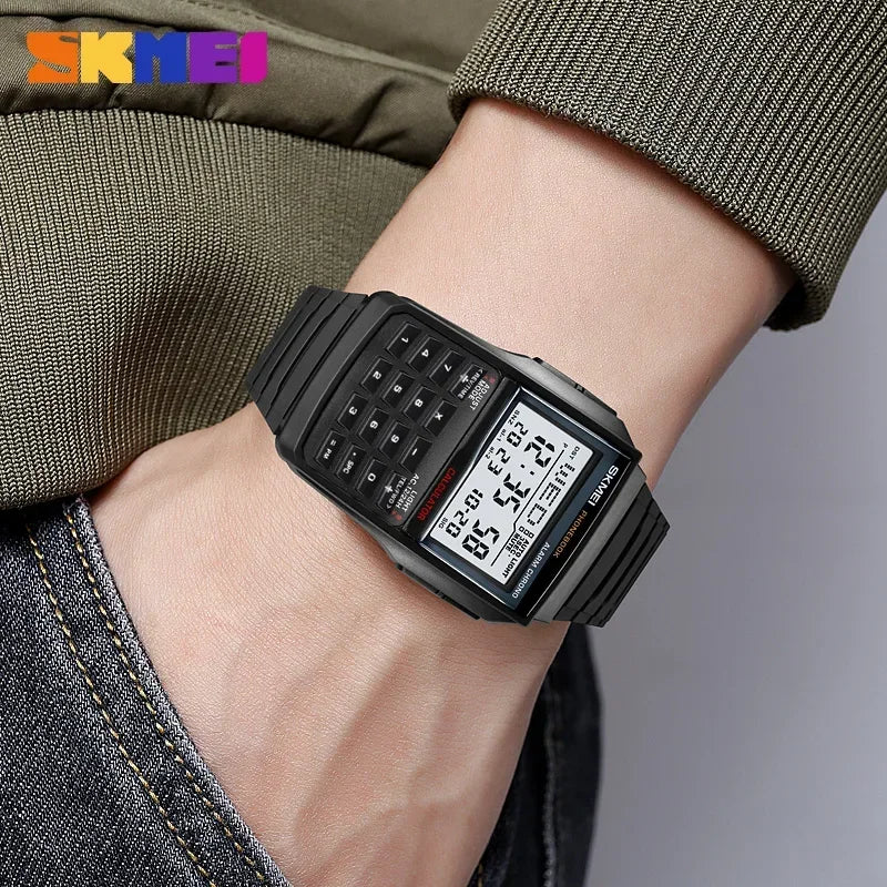 Sports Waterproof Digital Watch for Men Dual Time Countdown Casual Wristwatch
