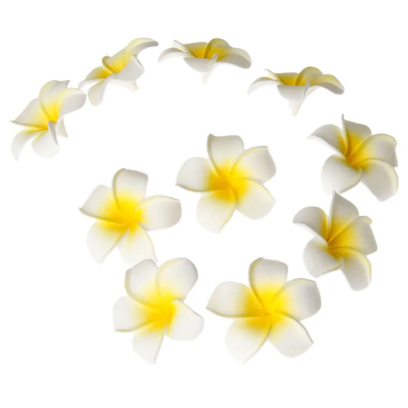 Fake Foam Frangipani Flowers for Wedding Decorations Craft Projects Hair Accessories - 10 Pack