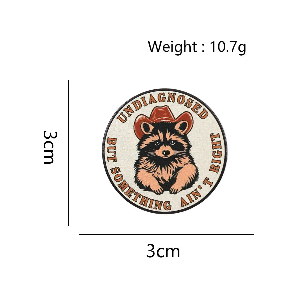 Funny Raccoon Enamel Lapel Pin Undiagnosed Brooch Cute Trash Panda Badge Jewelry