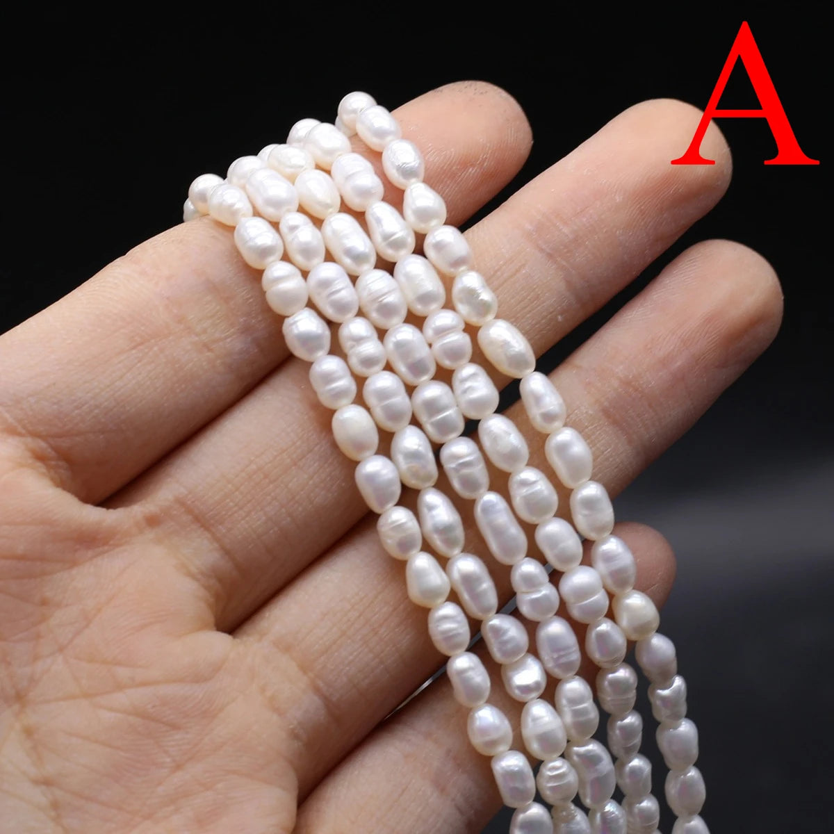 Natural Freshwater Pearl Beads Rice Shape Loose Jewelry Making Supplies - Multiple Colors & Sizes