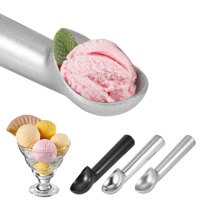 Stainless Steel Ice Cream Scoop - Non-Stick, Anti-Freeze, Portable Kitchen Tool