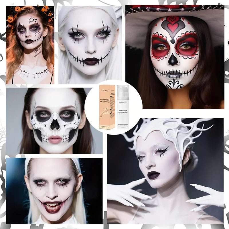 Full Coverage Matte White Liquid Foundation for Cosplay & Special Effects