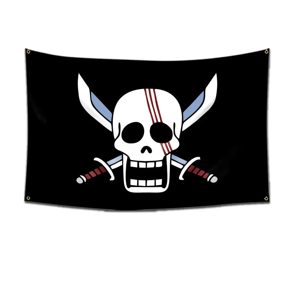 Anime One Piece Skull Flag Wall Hanging Banner Bedroom Decor Kids Party Gift