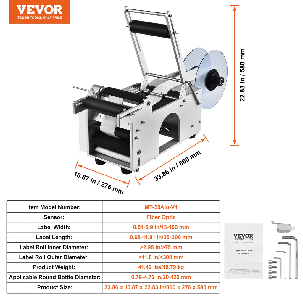 Semi-Automatic Round Bottle Labeling Machine 20-50 Pcs/Min Electric Applicator