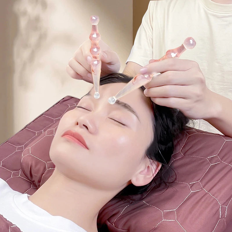 Facial Acupressure Massage Stick Double-Ended Needle-Style Relaxation Tool