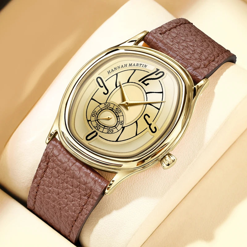 Genuine Leather Business Quartz Watch Men Waterproof Steel Movement Casual