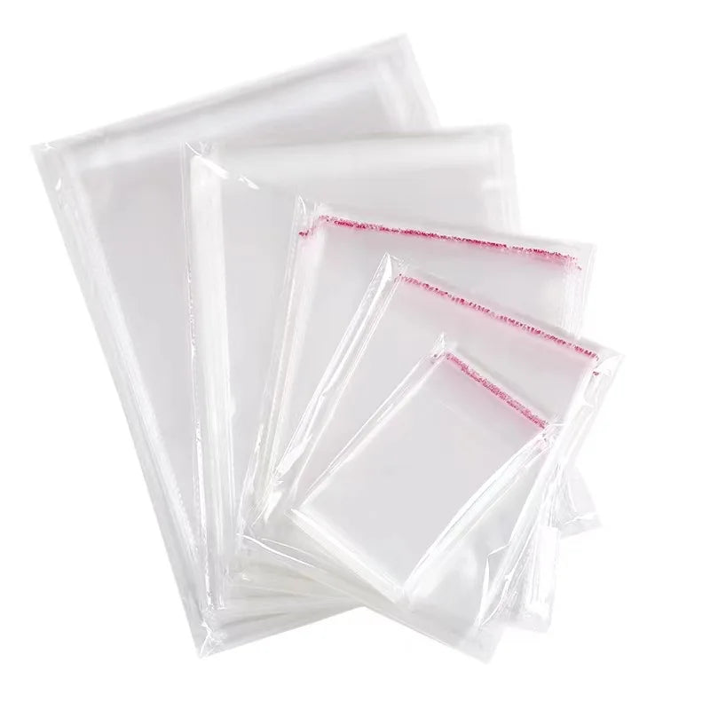 30pcs Clear Plastic Storage Bags with Self-Adhesive Closure for Clothing & Gifts