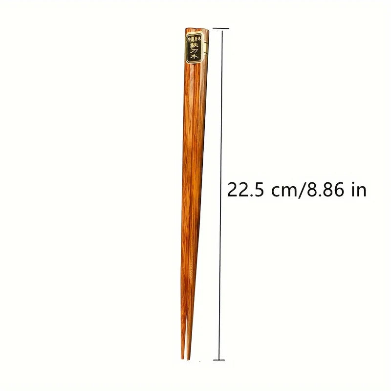 Reusable Wooden Chopsticks 5 Pairs Natural Tableware Kitchen Utensils