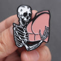 Halloween Skeleton Badge Metal Brooch Cartoon Butt Pattern Accessory