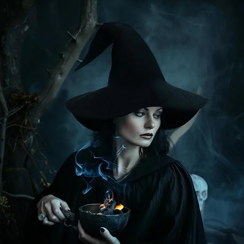 Halloween Witch Hat Costume Wool Knit Hat for Party Cosplay Christmas Festival