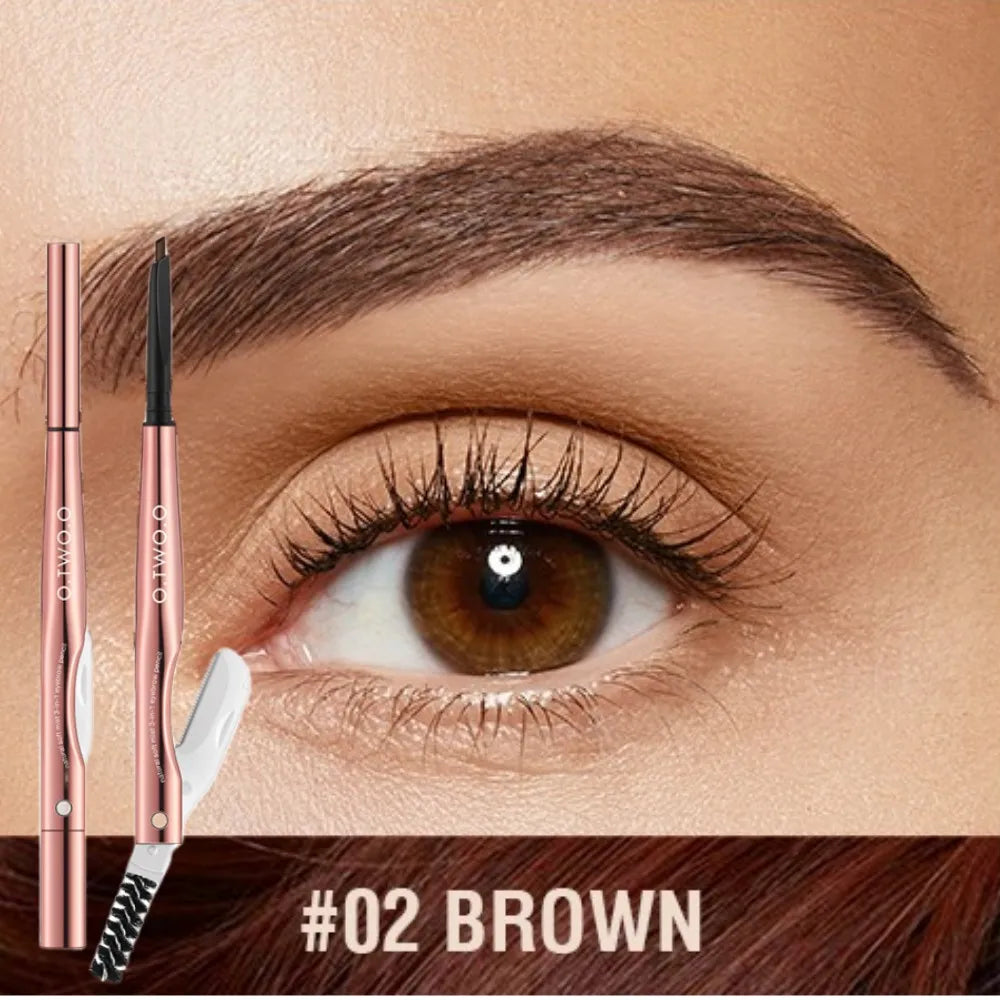 3-in-1 Waterproof Eyebrow Pencil with Trimmer & Spoolie - Precise Brow Definer