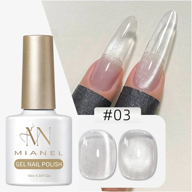 10ML 1-8pcs Universal Glass Beads for Gel Nail Polish - Cat Eye & Magnetic Effects