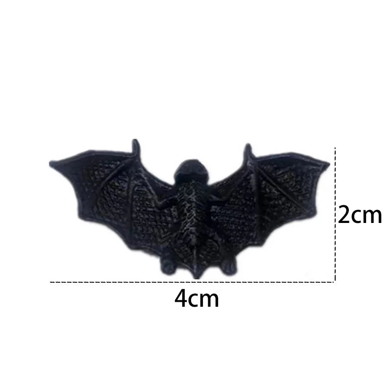 50pcs Plastic Luminous Fake Bats Halloween Decor Haunted House Props DIY Party Favors