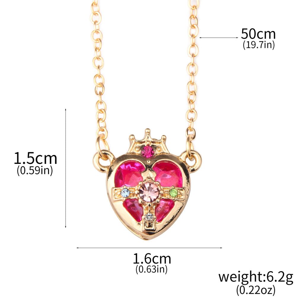 Anime Moon Necklace Set for Women and Girls - Cute Cartoon Enamel Jewelry Gift Collection
